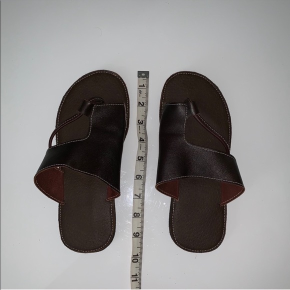 Handmade  Hippie Flip Flops/Sandals Brown Size 6 - Picture 3 of 4